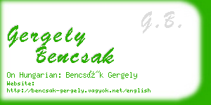 gergely bencsak business card